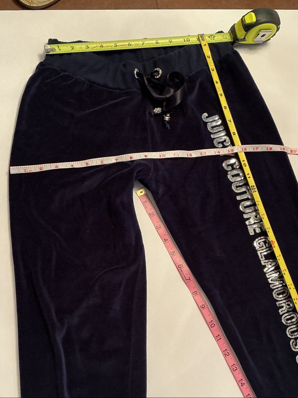 Vintage Y2K Juicy Couture Navy Velour Zip Hoodie Joggers Tracksuit Sz L fits S - Picture 5 of 14